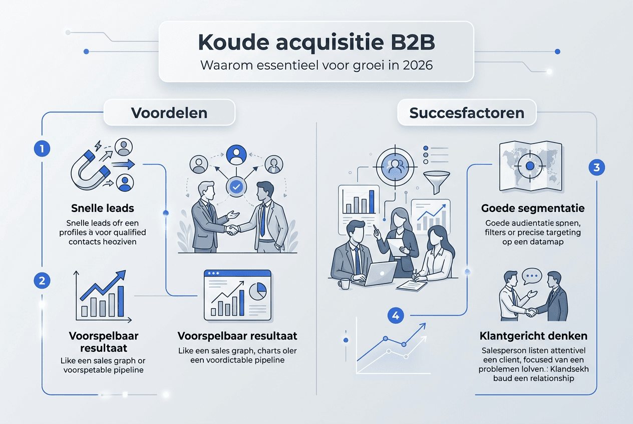 Infographic: De voordelen en succesfactoren van koude acquisitie op een rij