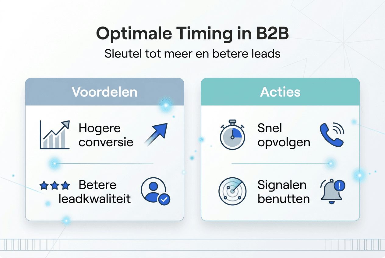 Infographic: hét juiste moment voor B2B – met concrete voordelen en praktische tips