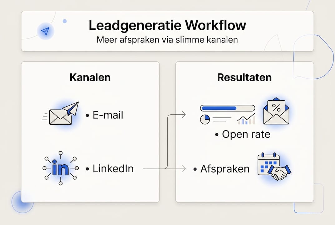 Infographic: overzicht van leadgeneratiekanalen en behaalde resultaten