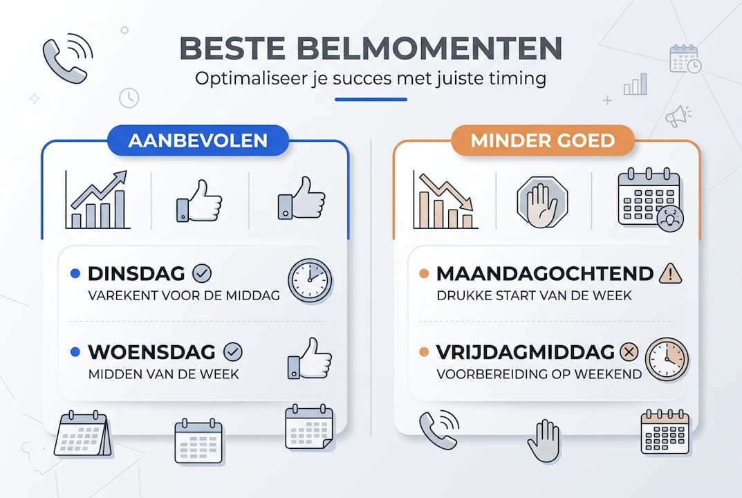 Infographic: Op welke momenten kun je het beste zakelijke telefoontjes plegen?