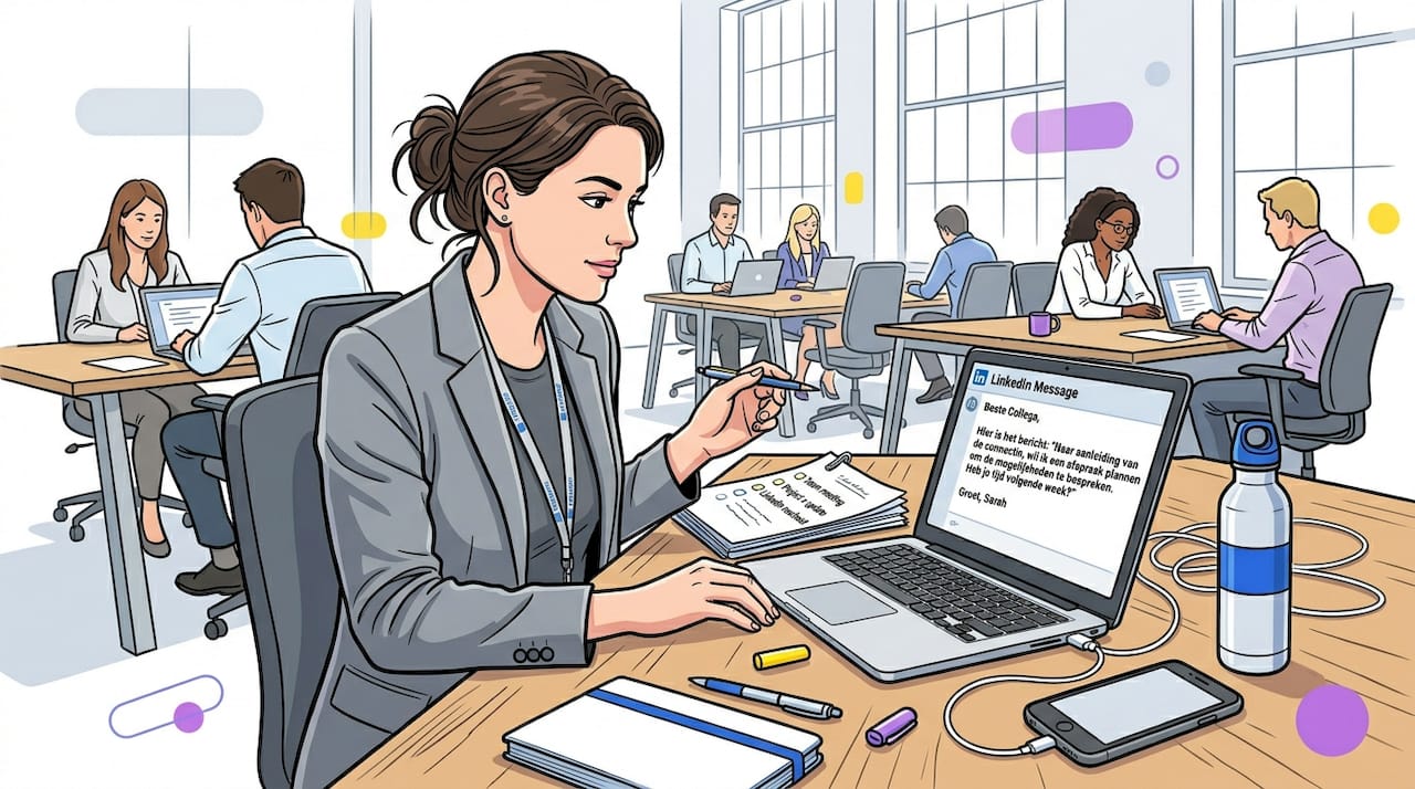 Accountmanager stuurt een persoonlijk bericht naar een potentiële klant