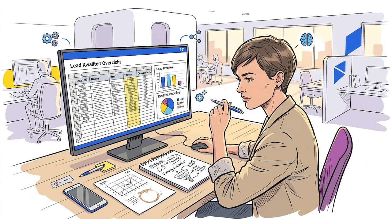 Marketeer onderzoekt hoe waardevol de leads uit de e-mailcampagne zijn.