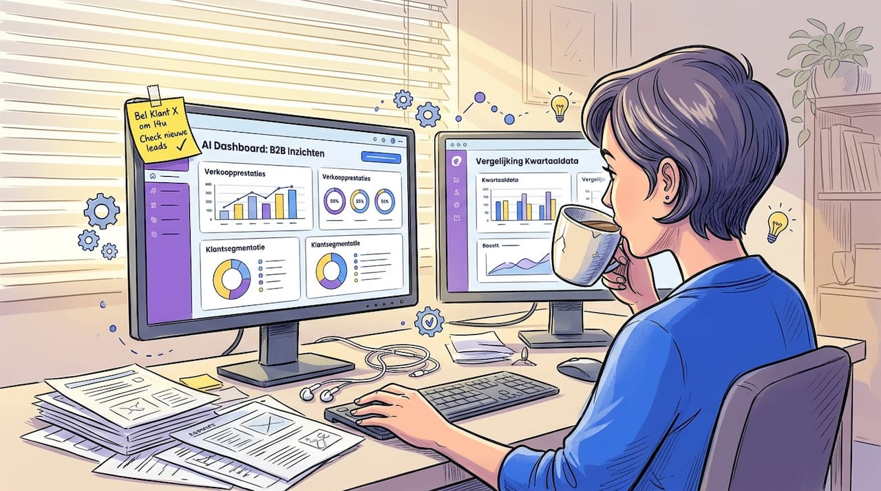 Salesanalist die slimme AI-tools inzet om nieuwe leads te vinden