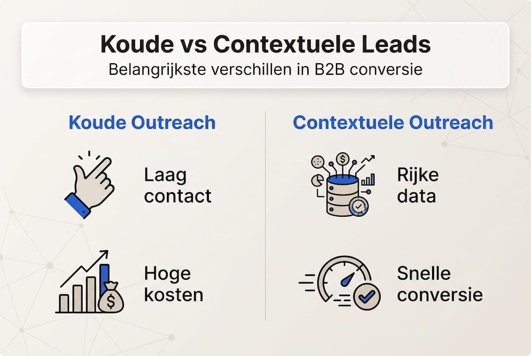 Infographic: het verschil tussen koude leads en leads met relevante context