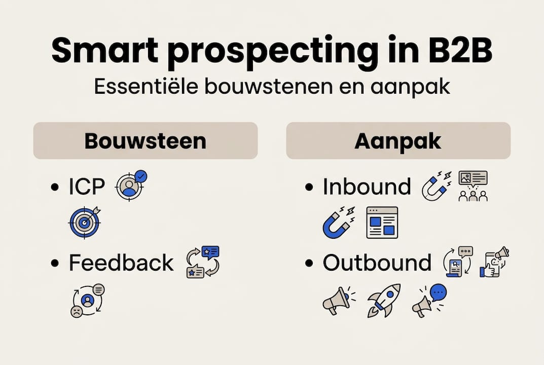 Overzicht van de belangrijkste bouwstenen en een praktische aanpak voor slimme prospecting
