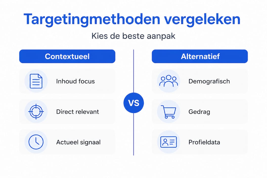 Infographic: contextuele targeting vergeleken met andere targetingmethoden