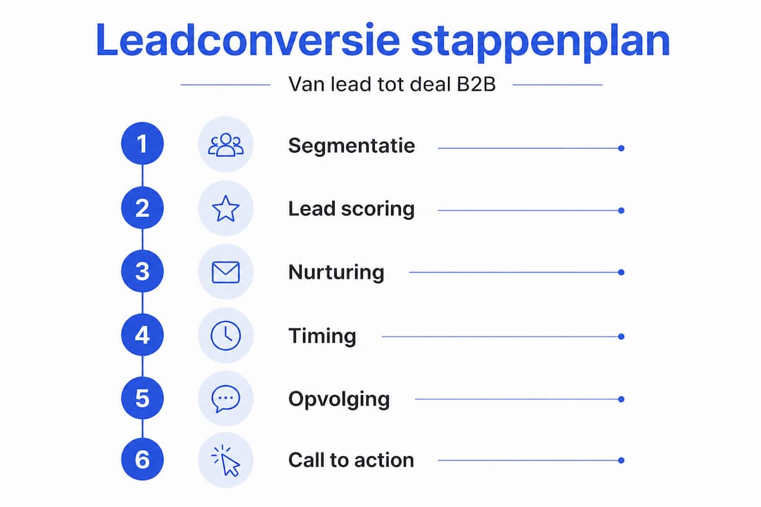 Visuele gids: Stapsgewijs B2B-leads omzetten naar klanten
