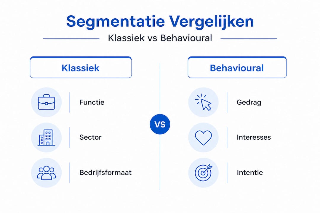 Infographic: traditionele segmentatie versus segmentatie op basis van gedrag