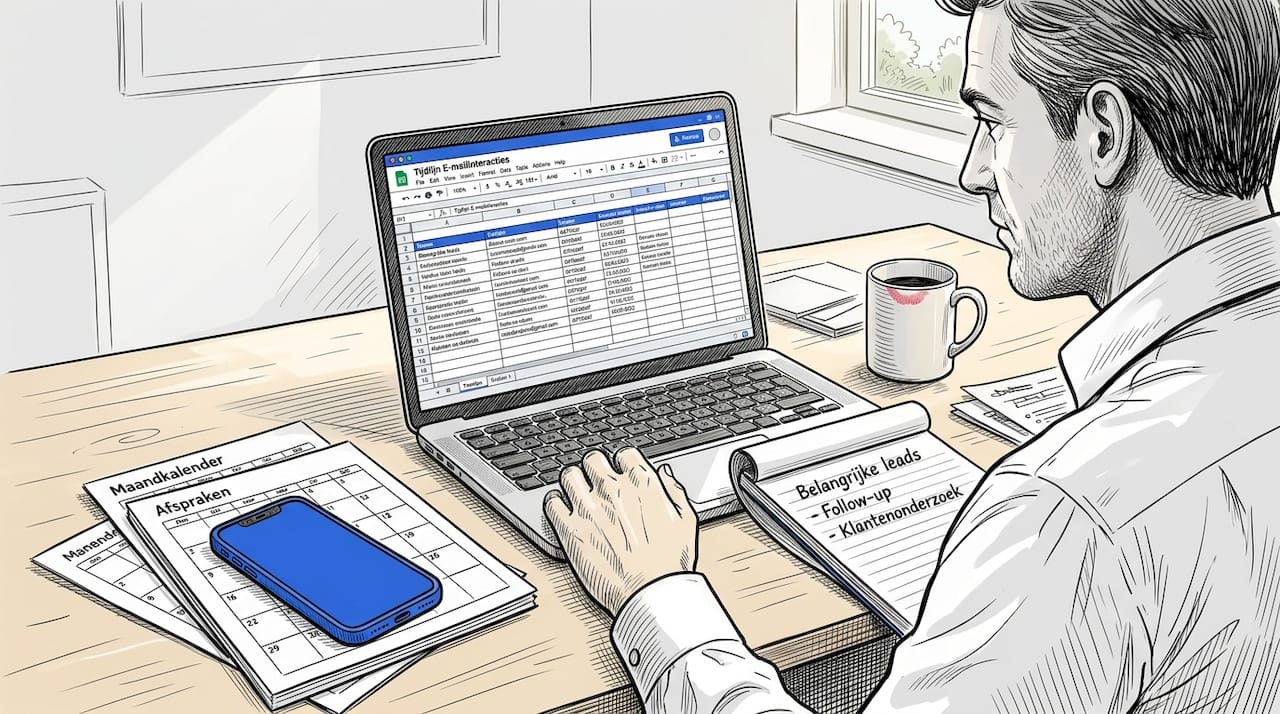 Accountmanager bekijkt het overzicht met opvolgmomenten