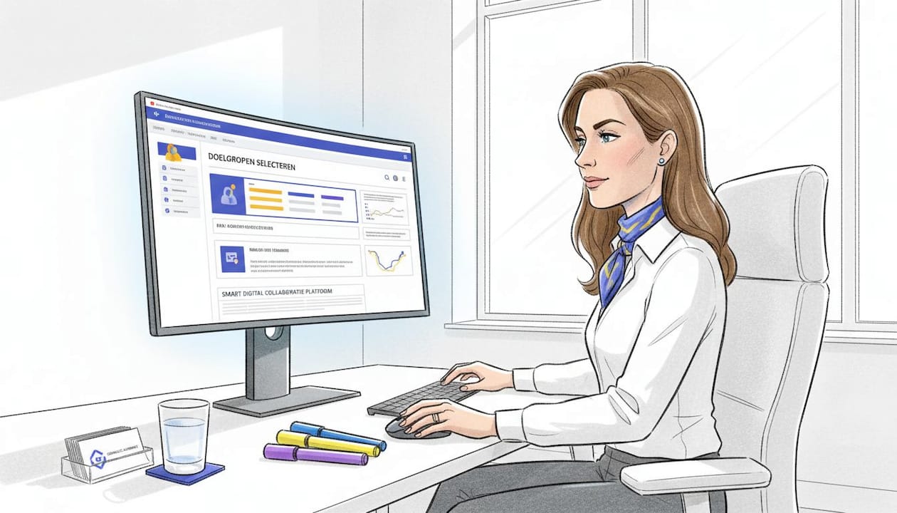 Vrouw stelt B2B-doelgroepen samen bij marketingbureau