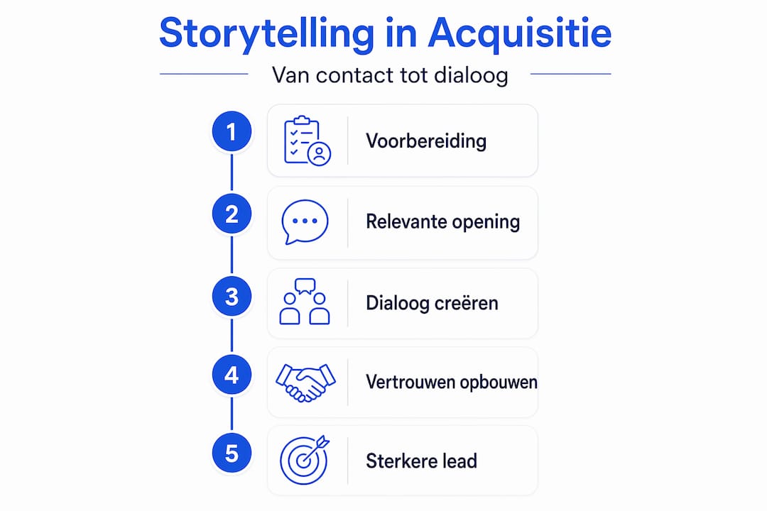 Infographic: hoe zet je storytelling effectief in tijdens acquisitie?