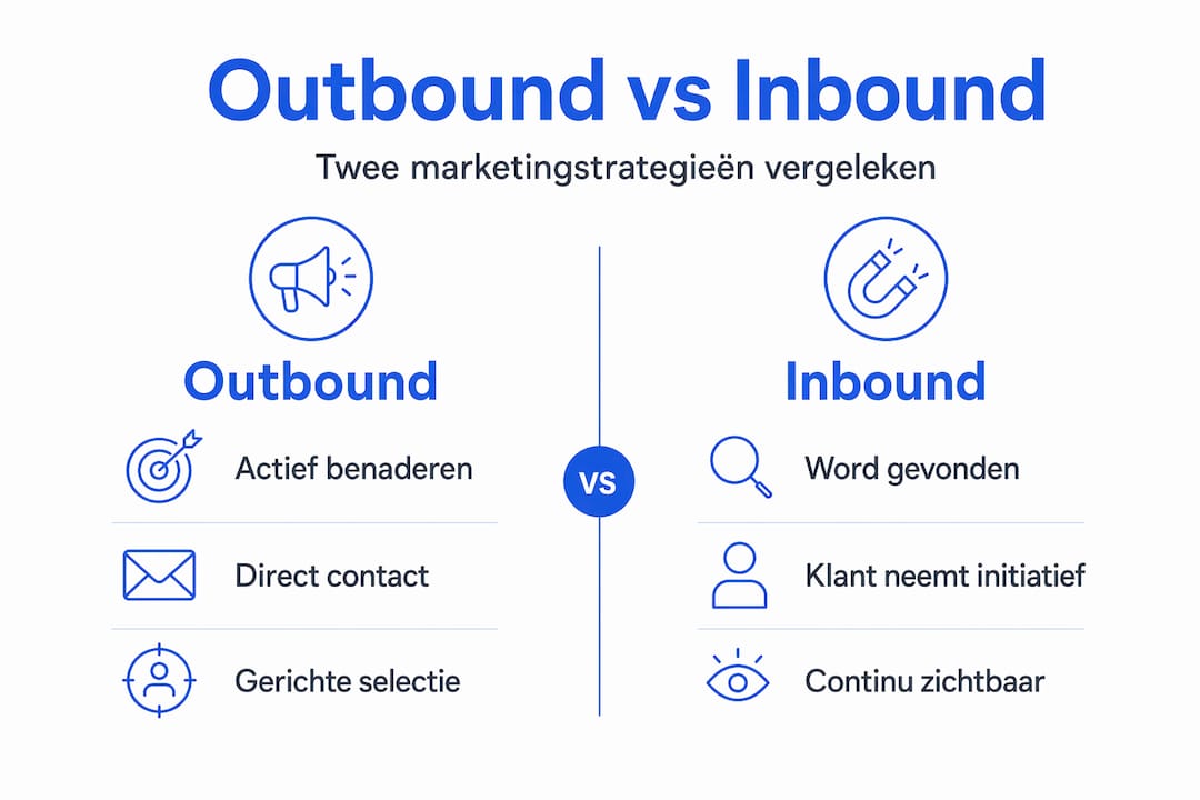 Infographic: verschillen tussen outbound en inbound marketing op een rij