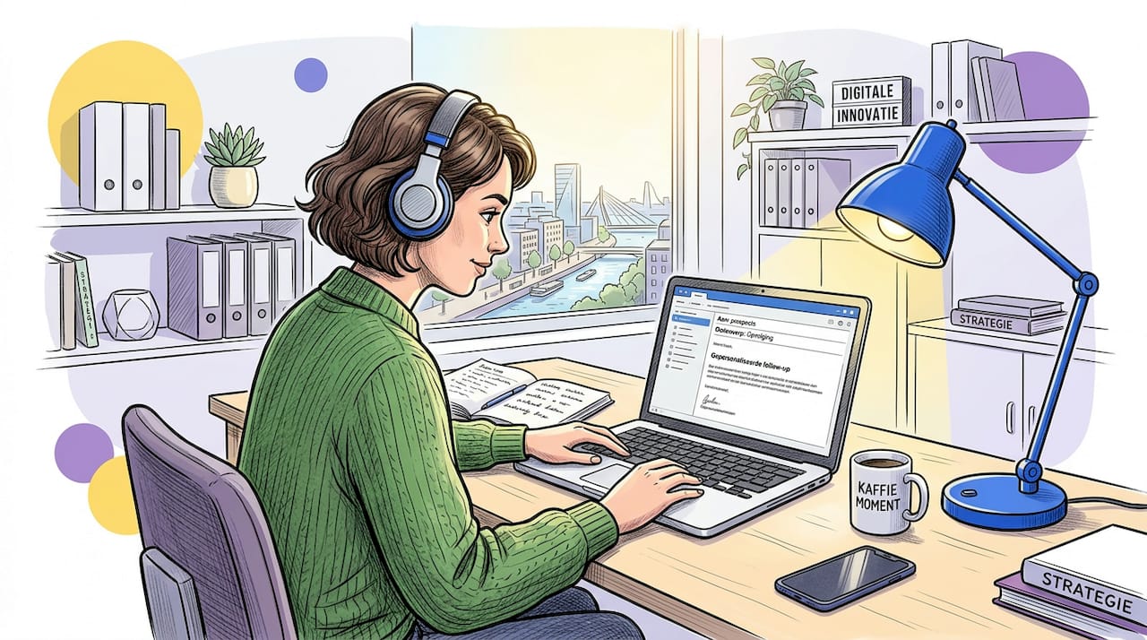 Een marketeer die persoonlijk afgestemde e-mails verstuurt om gericht contact te leggen met potentiële klanten.