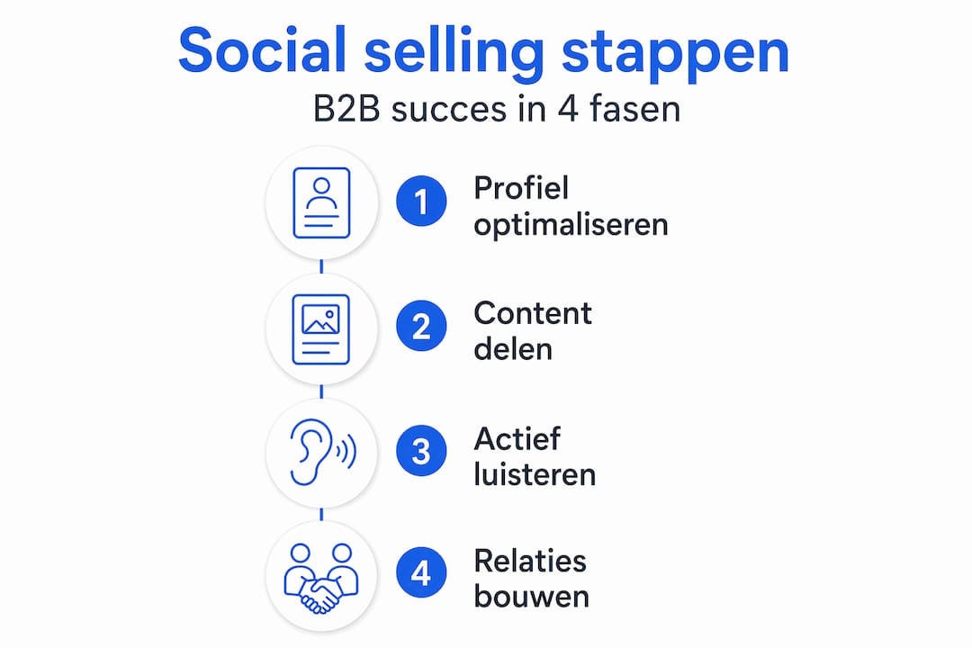 Infographic: de belangrijkste stappen voor succesvol B2B social selling