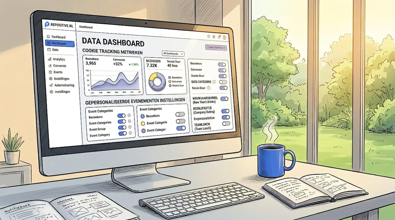 Interactief dashboard met inzicht in de ingestelde cookie tracking