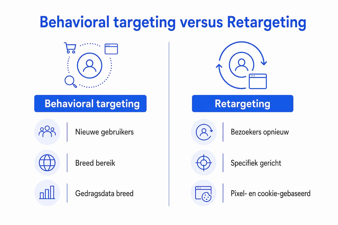 Infographic: het verschil tussen behavioral targeting en retargeting