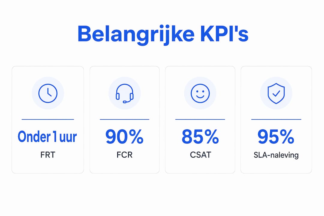 Overzichtelijke infographic met de belangrijkste KPI’s rondom reactietijd