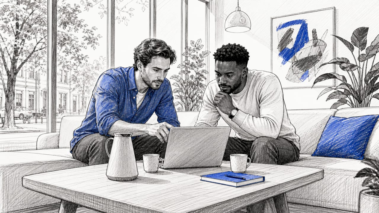 Twee collega’s buigen zich samen over een CRM-analyse
