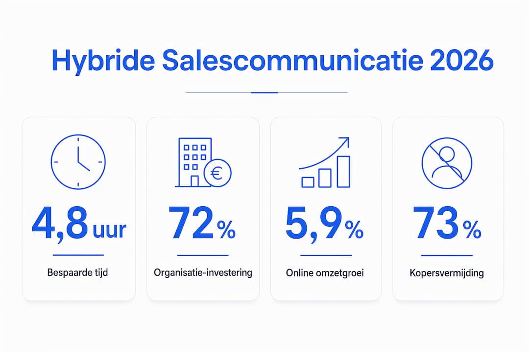 Overzichtelijke infographic met cijfers over hybride verkoopcommunicatie
