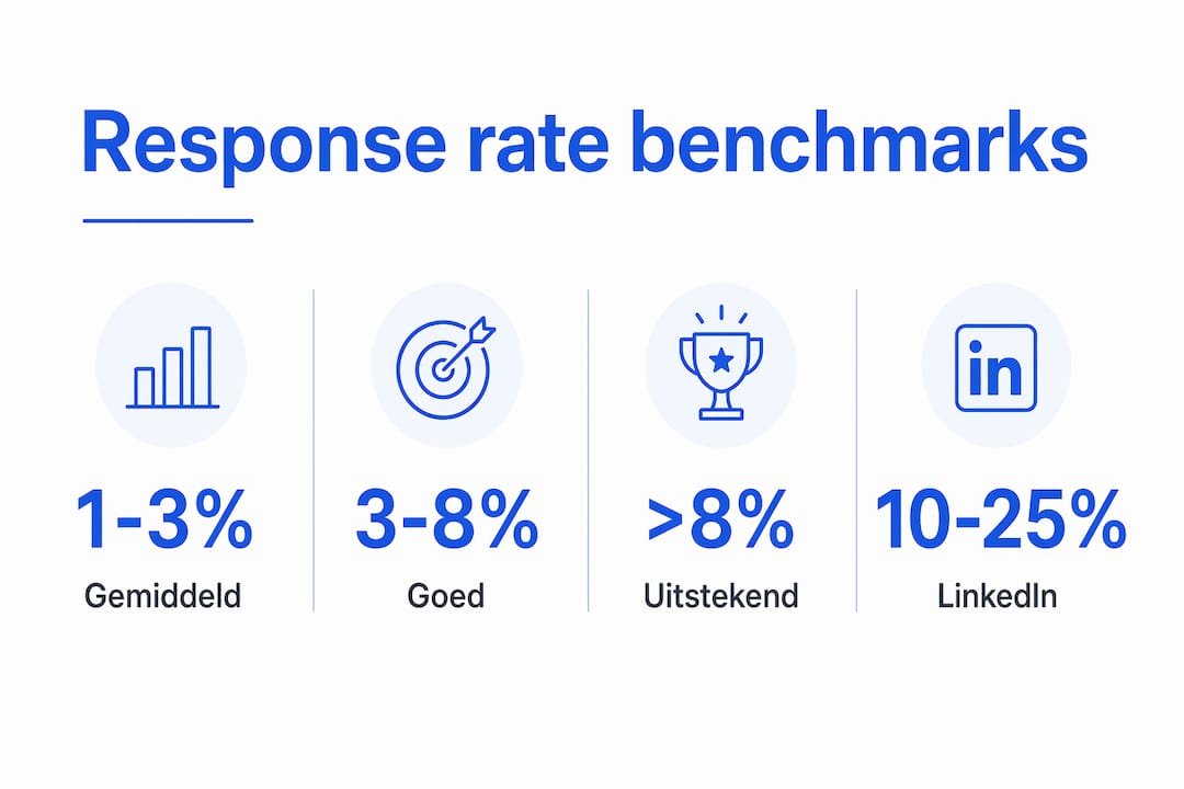 Infographic met gemiddelde responspercentages voor B2B-campagnes