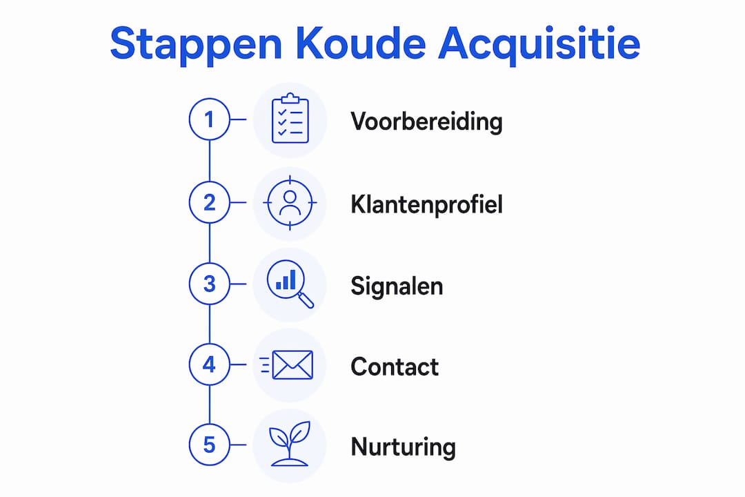 Infographic: het stappenplan voor succesvolle koude acquisitie