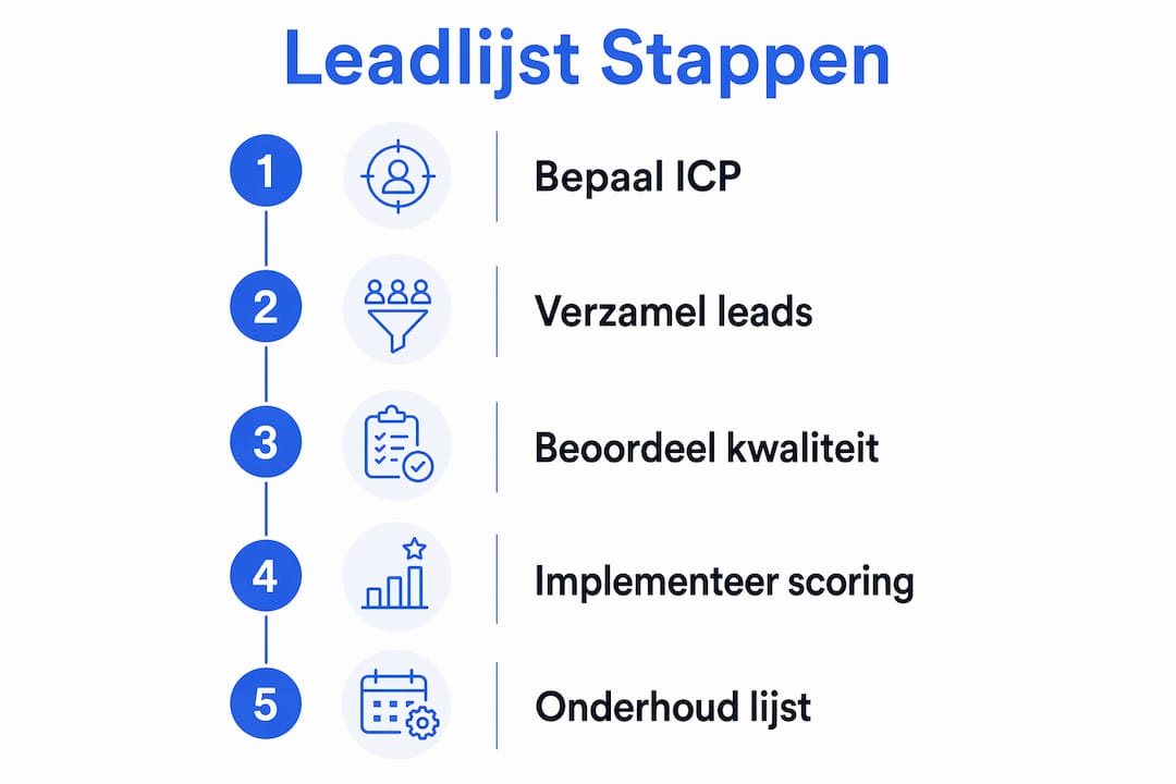 Infographic: zo stel je stap voor stap een effectieve leadlijst samen