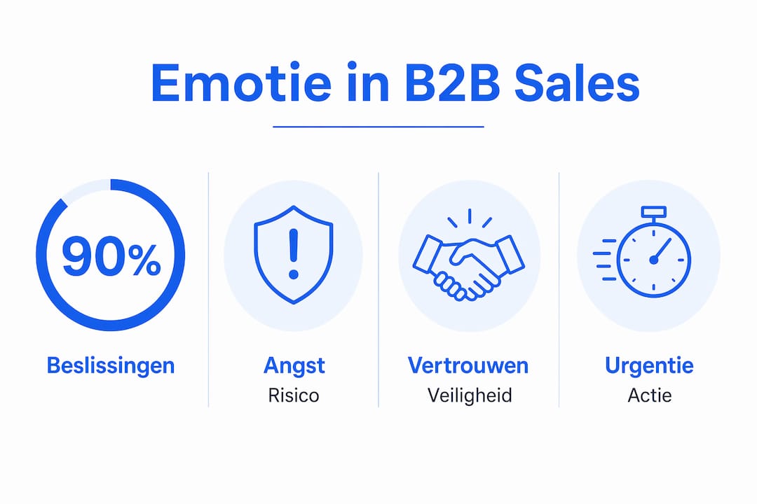 Overzichtelijke infographic met cijfers over de rol van emoties bij zakelijke verkoop