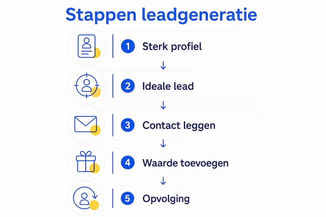 Infographic: vijf praktische stappen om via je netwerk nieuwe leads te werven