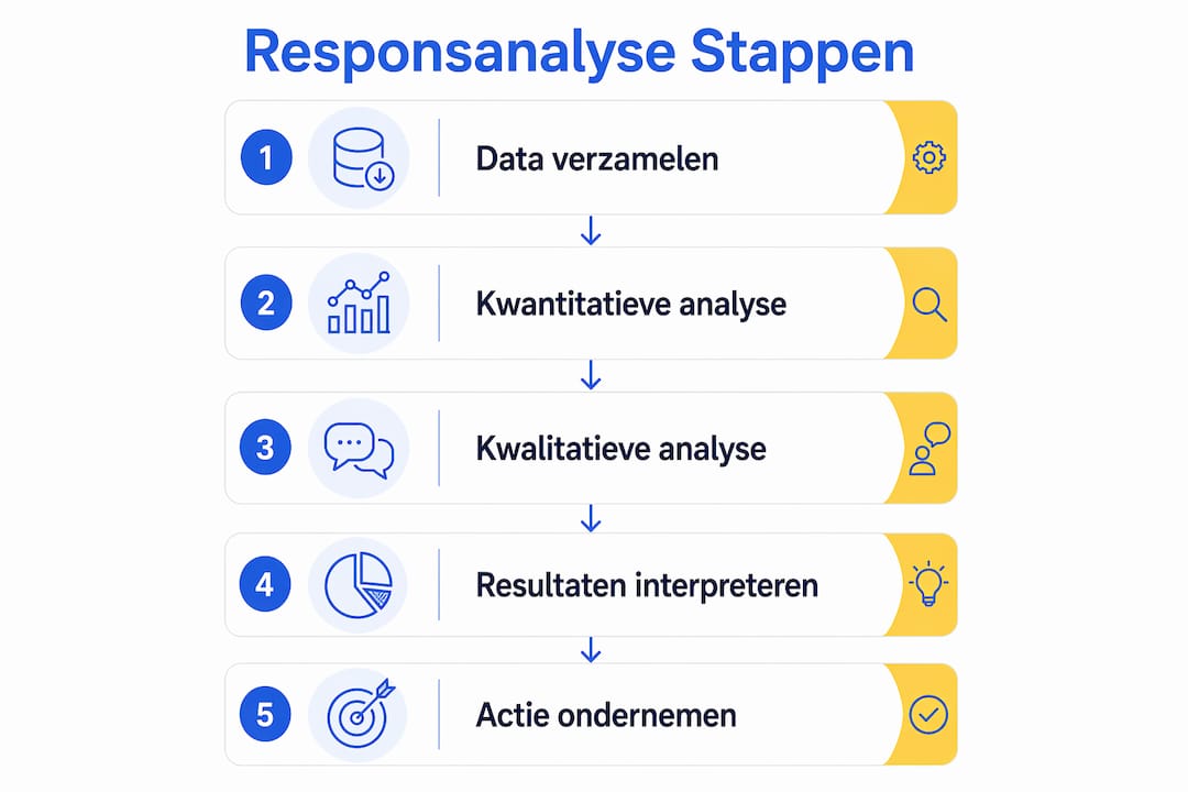 Overzichtelijke infographic met de verschillende stappen van een responsanalyse