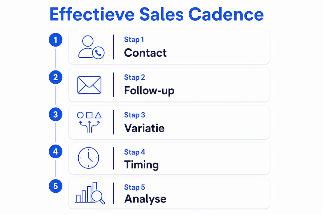 Infographic: de vijf essentiële stappen voor een succesvolle sales cadence