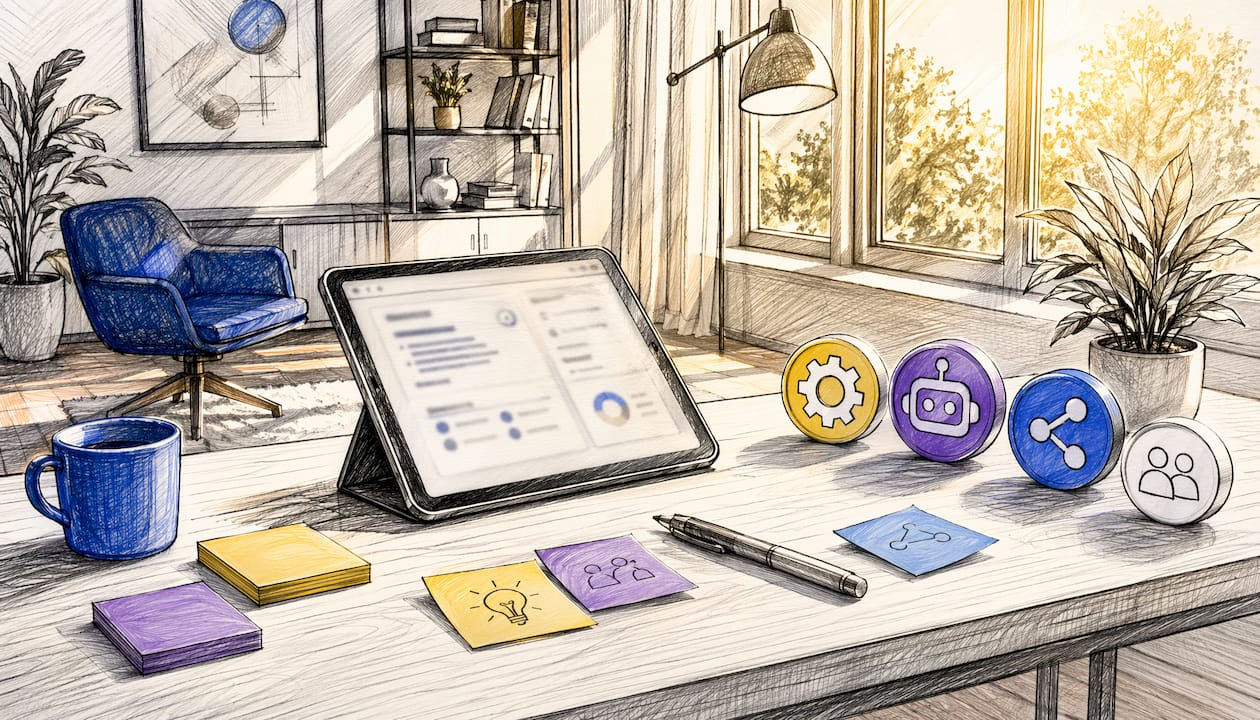 Handen die actief multimedia bedienen op een tablet