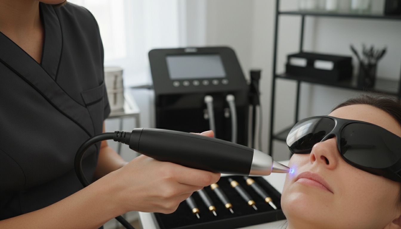 Close-up of advanced cosmetic technology during treatment