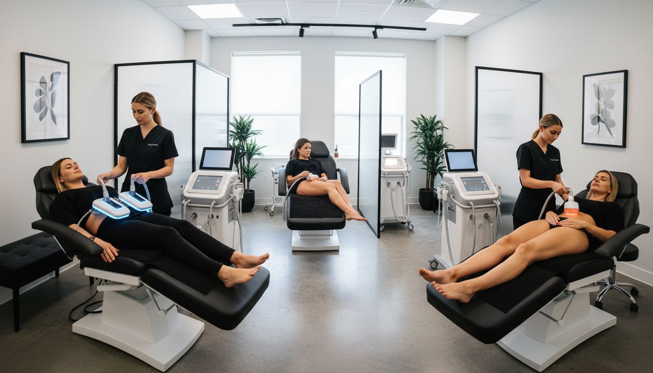 Different non-invasive body treatments in clinic