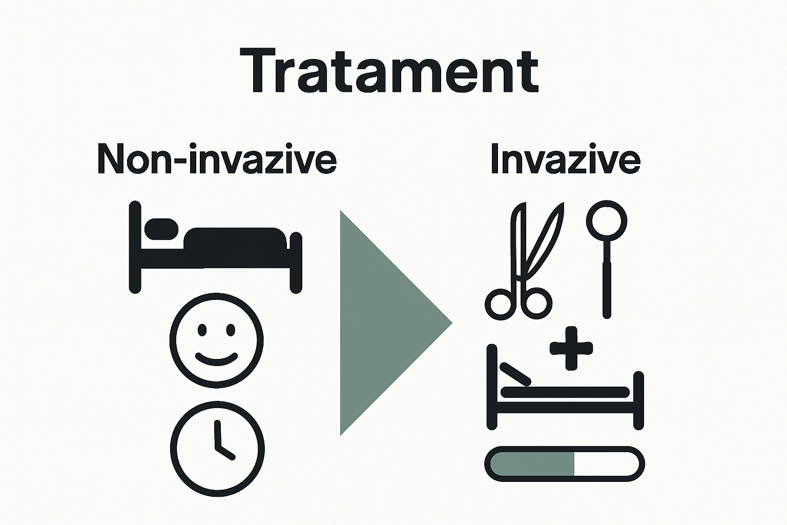 Infographic comparing non-invasive and invasive treatments