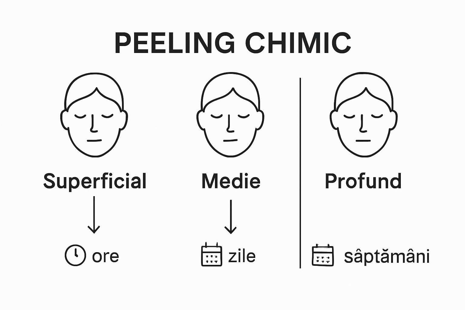 Comparison of chemical peel types infographic