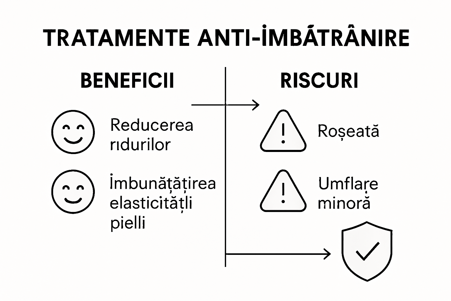 Infografic: avantaje și riscuri ale metodelor anti-îmbătrânire, prezentate comparativ