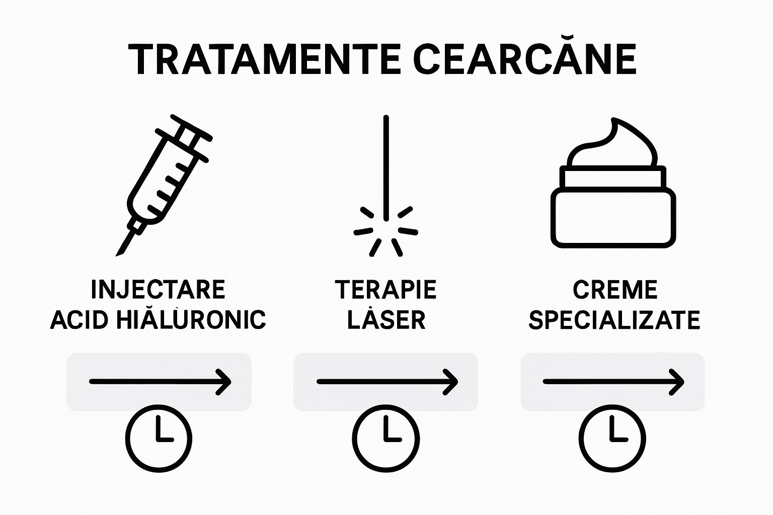 Infografic: comparație între principalele metode de tratament pentru cearcăne