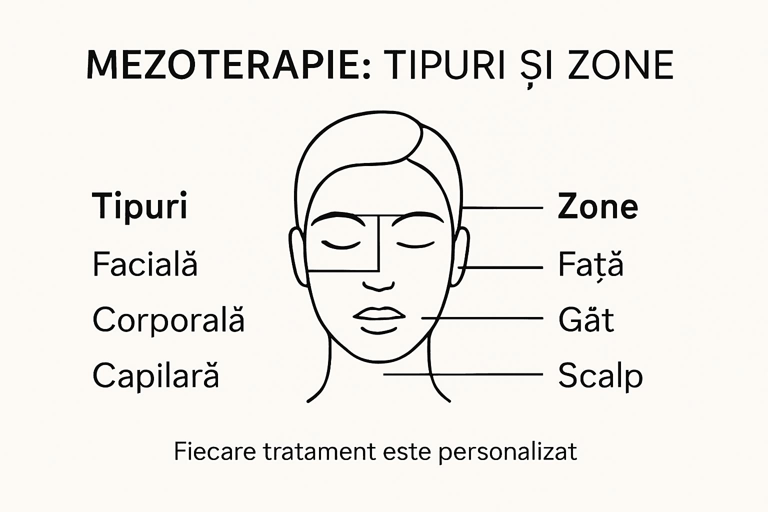 Ghid vizual: tipuri de mezoterapie și zonele de aplicare
