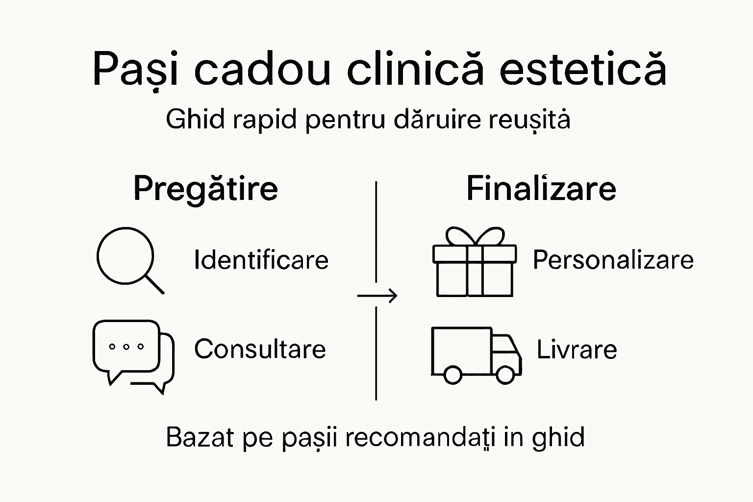 Infografic: Cum să oferi un cadou la o clinică de estetică – pașii de urmat