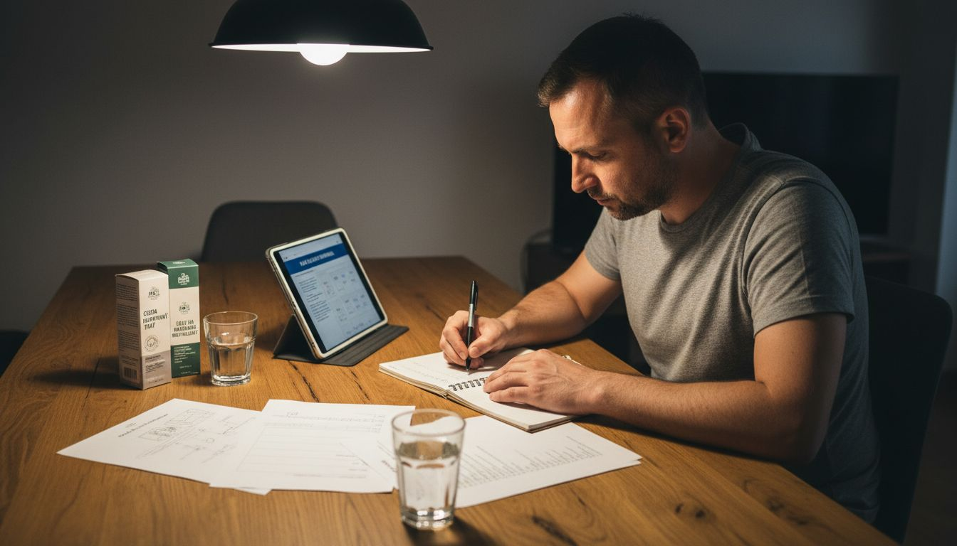 Un bărbat care își caută cea mai bună variantă de tratament pentru problemele pielii