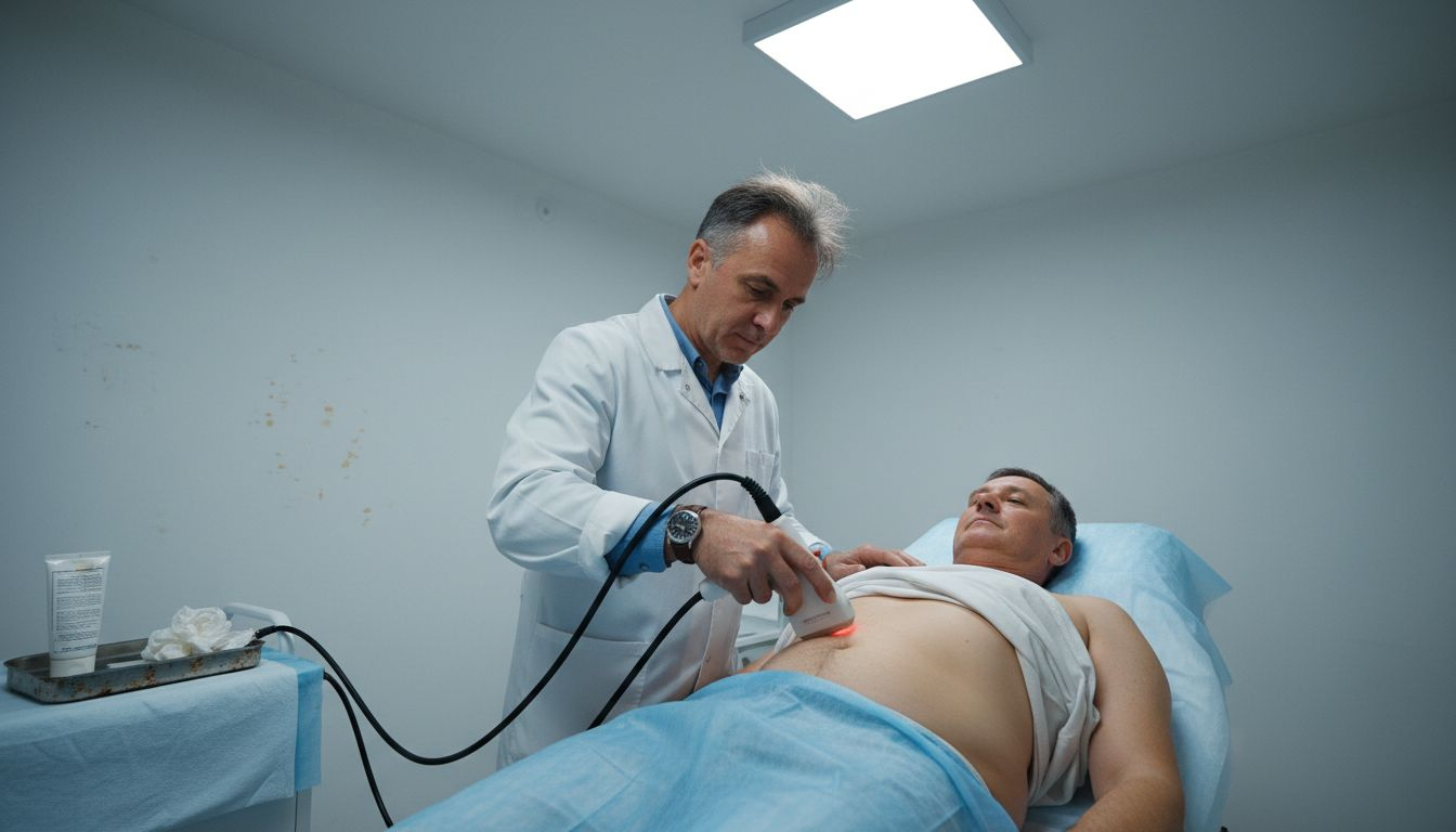 Tehnica laser aplicată direct pe țesutul adipos, exemplificată în cadrul procedurii