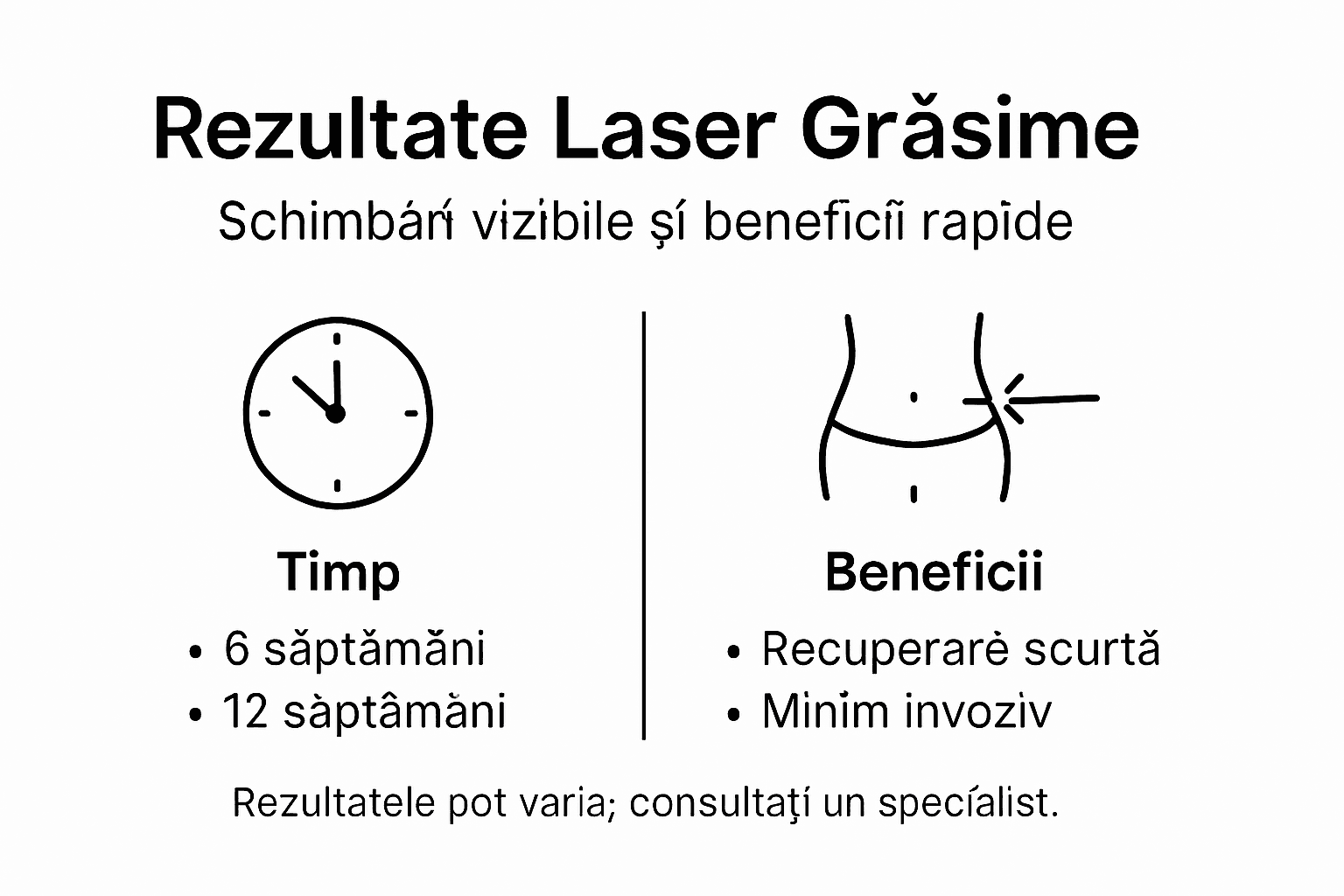Infografic: Ce rezultate și avantaje oferă tratamentul cu laser pentru eliminarea grăsimii