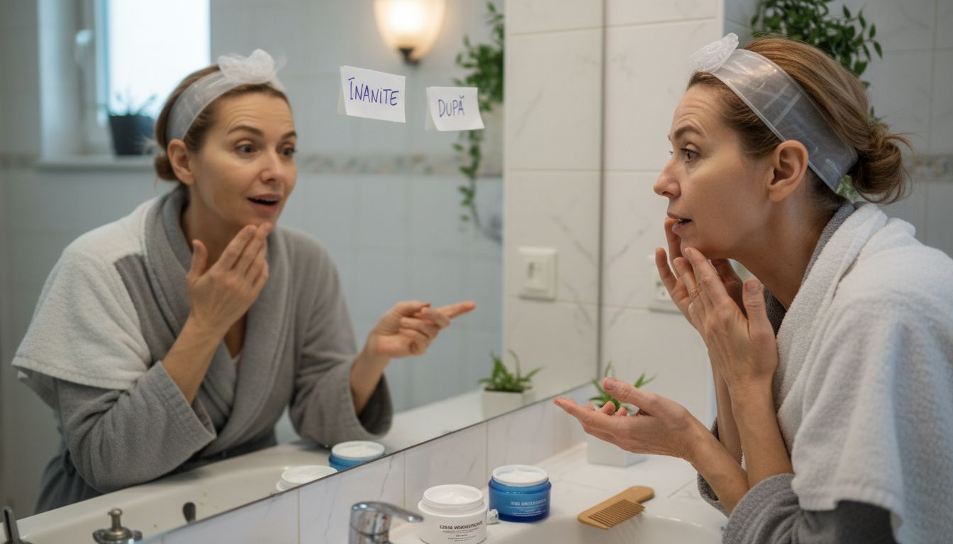 Diferențele vizibile ale pielii înainte și după tratament