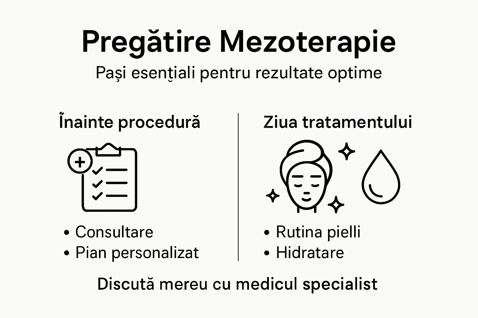 Infografic: ce trebuie să faci înainte de o ședință de mezoterapie