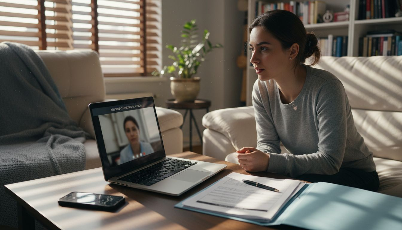 Consultație medicală online, pacientul discută cu medicul din confortul propriei case.