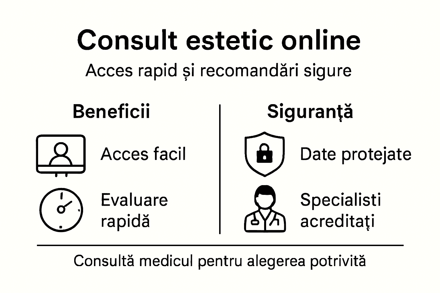 Infografic: De ce să alegi o consultație estetică online – beneficii și siguranță