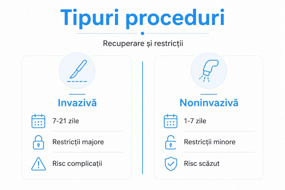 Infografic: diferențele dintre recuperarea invazivă și cea non-invazivă