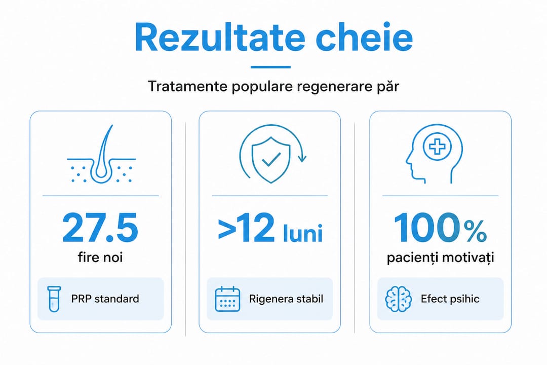 Vezi într-un singur infografic evoluția rezultatelor obținute cu tratamentele pentru regenerarea părului