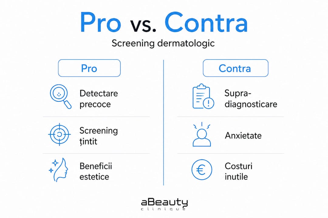 Infografic: Avantaje și dezavantaje ale controlului dermatologic de rutină