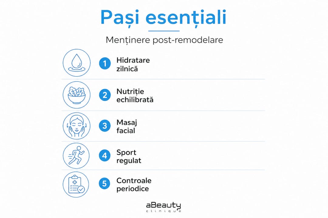 Infografic: Pașii esențiali pentru menținerea rezultatelor după remodelare